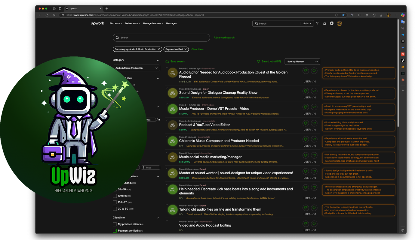 upwiz extension screenshot